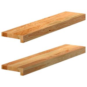 vidaXL Okenske police 2 kosa svetlo rjava 70x15x2 cm trdna hrastovina