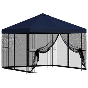 vidaXL Vrtni gazebo s stranskimi stenami 3 x 3 m Modra