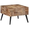 vidaXL Klubska mizica siva 55x55x40 cm trdna predelana tikovina