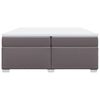 vidaXL Box spring postelja z vzmetnico siva 200x200 cm umetno usnje