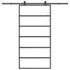 vidaXL Drsna vrata z opremo ESG steklo in aluminij 102x205 cm