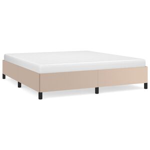 vidaXL Posteljni okvir brez vzmetnice kapučino 160x200 cm umetno usnje