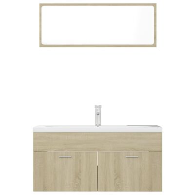 vidaXL Komplet kopalniškega pohištva sonoma hrast iverna plošča