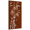 vidaXL Vrtna stenska dekoracija 105x55 cm corten jeklo bambus