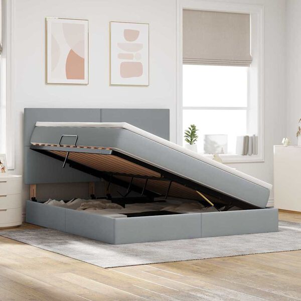 vidaXL Postelja z dodatnim prostorom za shranjevanje in LED osvetlitvijo