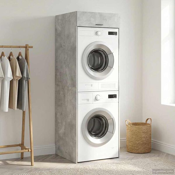 vidaXL Omara za pralni stroj Beton 67,5 x 68 x 200 cm Konstruiran les