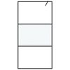 vidaXL Pregrada za tu&scaron; črna 100x195 cm delno motno ESG steklo