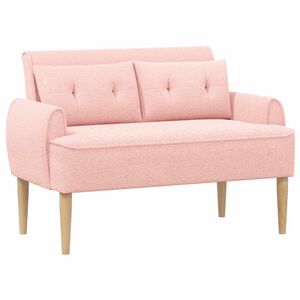 vidaXL Dvojnica s gumbi Roza 117 x 67 x 77 cm Boucl&eacute;
