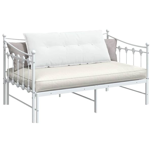 vidaXL Poglavni vzglavnik Bela 120 x 19 x 50 cm blago