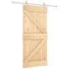 vidaXL Drsna vrata 90 x 210 cm Trdna borovina Naravna in bela