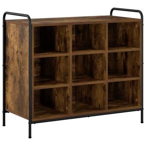 vidaXL Omara za čevlje 85 x 39,5 x 75 cm Inženirski les Dimljen hrast