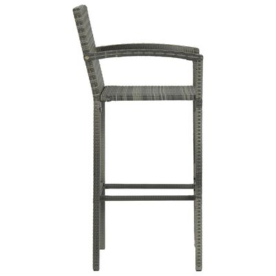 vidaXL Barski stolčki 4 kosi siv poli ratan