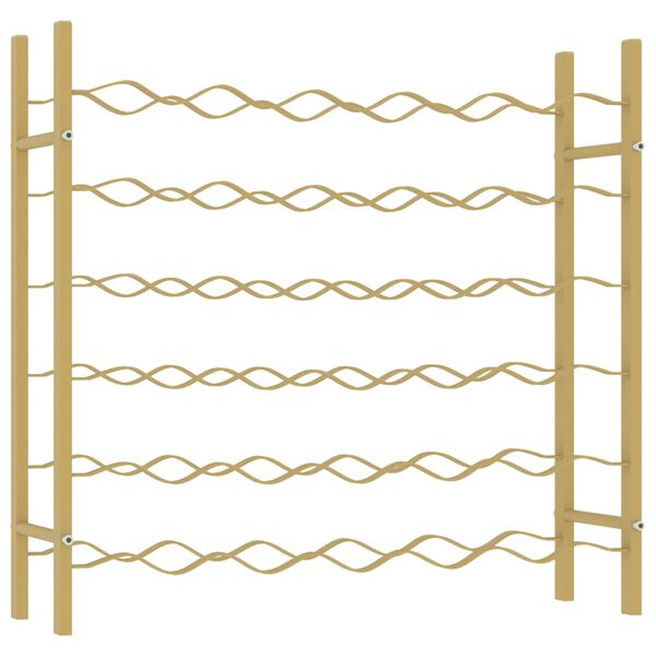 vidaXL Stojalo za vino za 36 steklenic zlata kovina