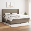vidaXL Box spring postelja z vzmetnico taupe 200x200 cm blago