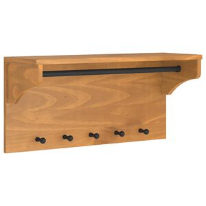vidaXL Stenski obe&scaron;alnik za pla&scaron;če "SANDNES" 87x30x42 cm les borovega