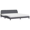 vidaXL Postelja z vzmetnico Dover temno siva 200x200 cm žamet