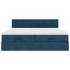 vidaXL Otomanski posteljni okvir z vzmetnicami moder 160x200 cm žamet