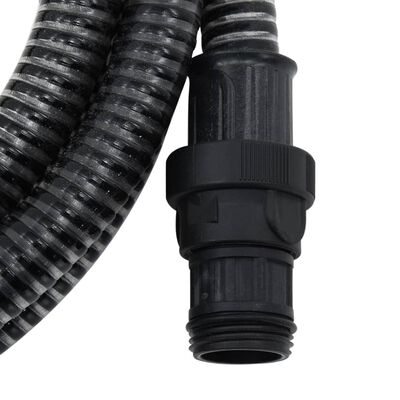 vidaXL Sesalna cev s PVC priključki črna 1" 10 m PVC