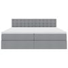vidaXL Postelja s shranjevanjem Svetlo siva 200 x 200 cm Umjetno usnje