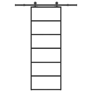 vidaXL Drsna vrata z opremo 76x205 cm ESG steklo in aluminij