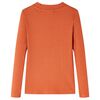 Otroška majica z dolgimi rokavi žgano oranžna 104