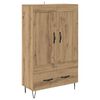 vidaXL Visok predalnik Umetni hrast 69,5 x 31 x 115 cm Inženirski les