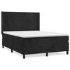 vidaXL Box spring posteljni z vzmetnico črn 140x190 cm žamet