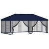 vidaXL Paviljon s stenami 6 x 3 m Modra Poliester in jeklo 190 gsm