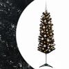 vidaXL Umetno ozko božično drevesce z božično kroglico 150 cm 150 LED