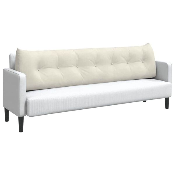 vidaXL Poglavni vzglavnik krema 200 x 24 x 50 cm Žamet