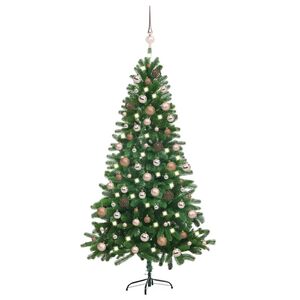 vidaXL Umetna osvetljena novoletna jelka z bunkicami 150 cm zelena