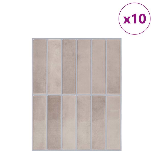 vidaXL Pravokotna plo&scaron;čica 10 pcs Bež kava 29 x 23 x 0,08 cm