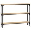 vidaXL Konzolna mizica sonoma hrast 100x22,5x75 cm inženirski les