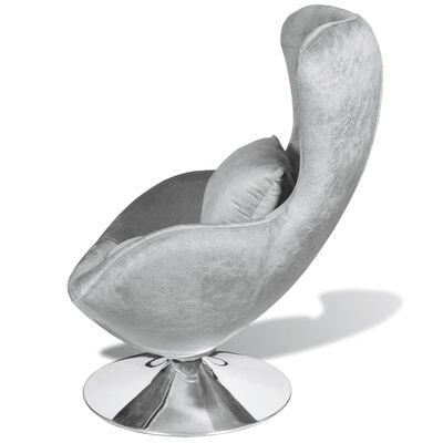 vidaXL Fotelj jajčaste oblike srebrne barve
