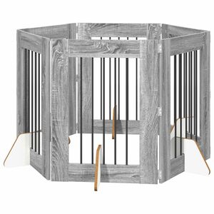 vidaXL Vrata za pse z stojali 6 pcs Siva Sonoma 60 x 80 cm