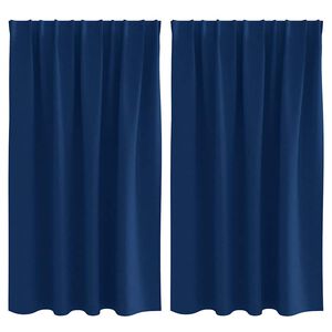 vidaXL Zavese za zatemnitev z obroči 2 kos Temno modra 140 x 140 cm