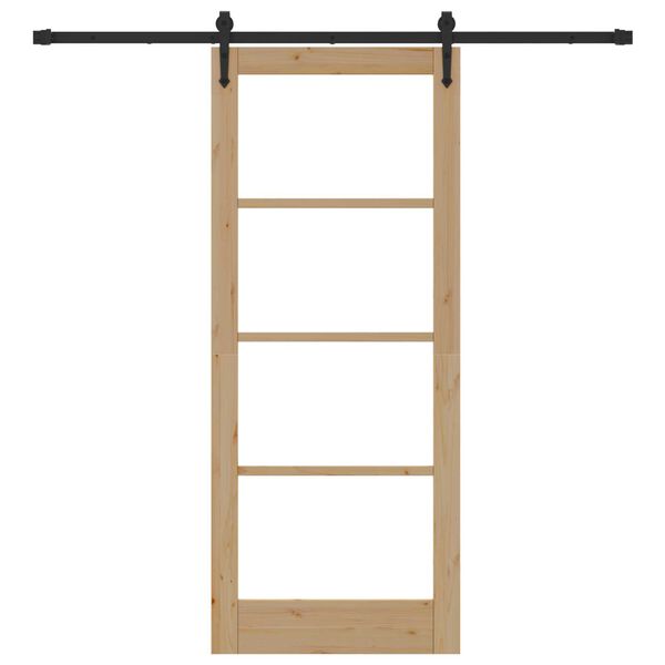 vidaXL Drsna vrata Naravna in črna 83 x 202 cm