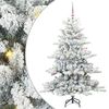 vidaXL Umetno Zložljivo Božično Drevo Bela 150 cm PVC in jeklo
