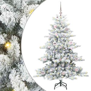 vidaXL Umetno Zložljivo Božično Drevo Bela 150 cm PVC in jeklo