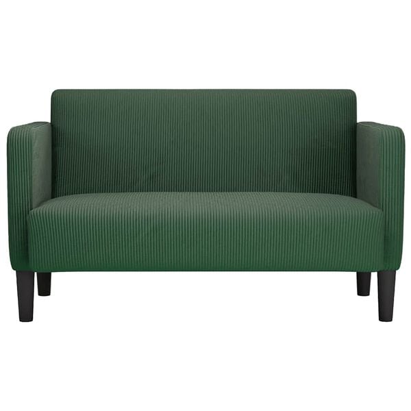 vidaXL Loveseat kavč temno zelena 109 cm velur tkanina