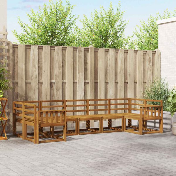 vidaXL Zunanja garnitura za sedenje 7 pcs Naravna Masiven les akacije