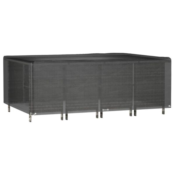 vidaXL Prevleka za vrtno pohištvo 12 obročkov 240x180x80 cm pravokotna