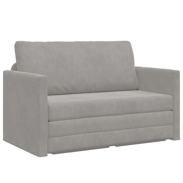 vidaXL Sofa postelja 110cm Svetlo siva Žamet