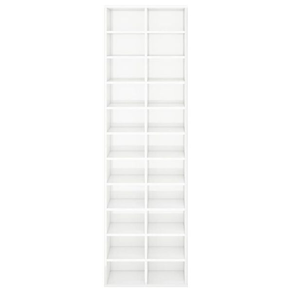 vidaXL Omara za čevlje visok sijaj bela 54x34x183 cm iverna plošča