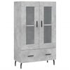 vidaXL Visoka omara betonsko siva 69,5x31x115 cm inženirski les