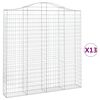vidaXL Obokane gabion ko&scaron;are 13kosov 200x30x200/220cm pocinkano železo