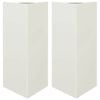 vidaXL Vrtno korito 2 kosa bela trikotnik 40x34,5x75 cm jeklo