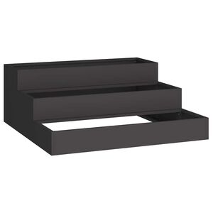 vidaXL Vrtni lonček Črna 90 x 90 x 35 cm Mlinjeni jeklo