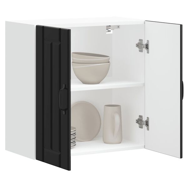 vidaXL Kuhinjska stenska omarica Lucca črn inženirski les