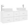 vidaXL Komplet omaric za kopalnico 3 kos Bela 53 x 34,5 x 63 cm
